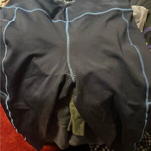 Women's Black and Blue Leggings